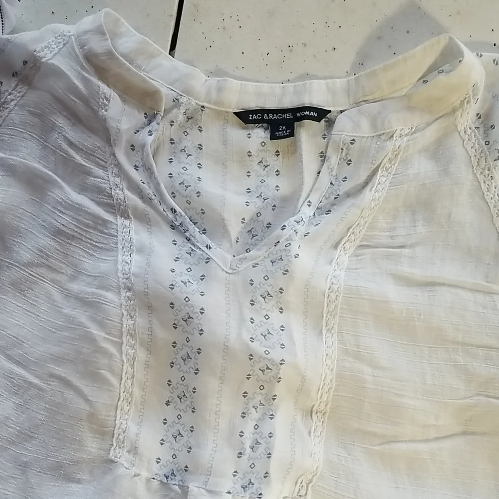 Zara White and Black Striped Blouse - Picture 3 of 5